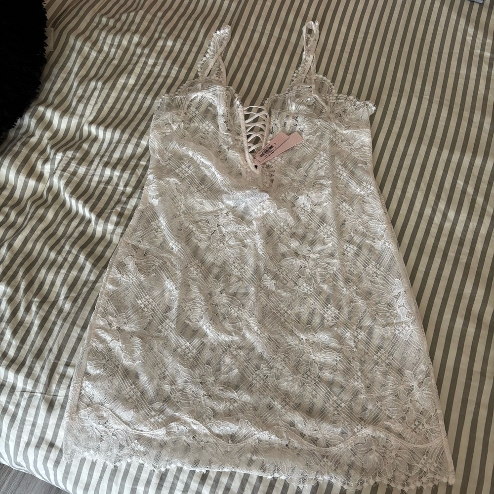 Victoria's Secret Coconut White Lace Slip